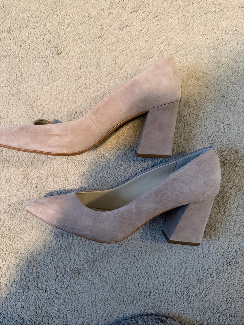 Sole Society Suede Pointed Pump in Taupe